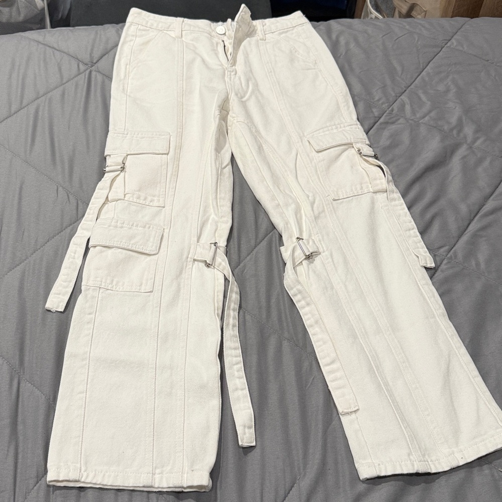 Fashion Nova Off-White Cargo Pants